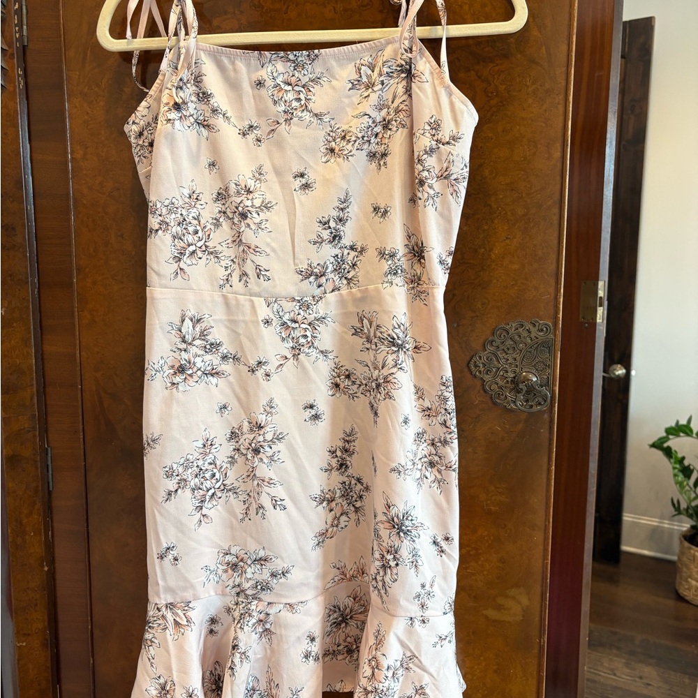 Express Blush Floral Mini Dress